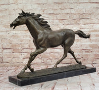 Milo Running Horse Bronze Sculpture on Marble Base