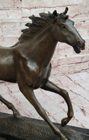 Milo Running Horse Bronze Sculpture on Marble Base