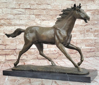 Milo Running Horse Bronze Sculpture on Marble Base