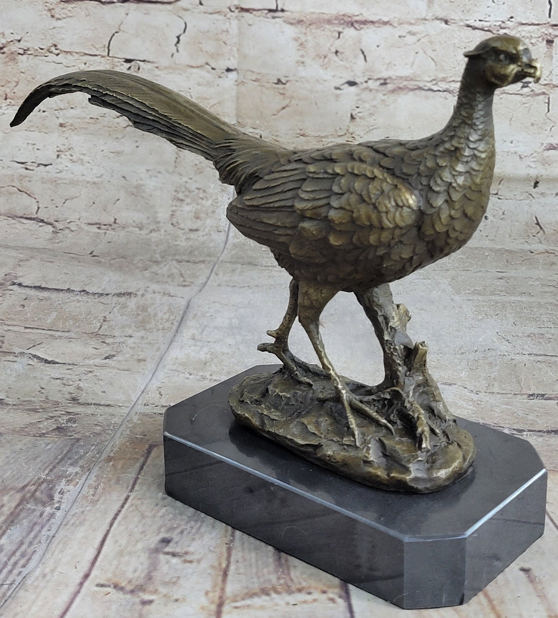 Pheasant Grouse Game Bird Hunter Bronze Marble Trophy