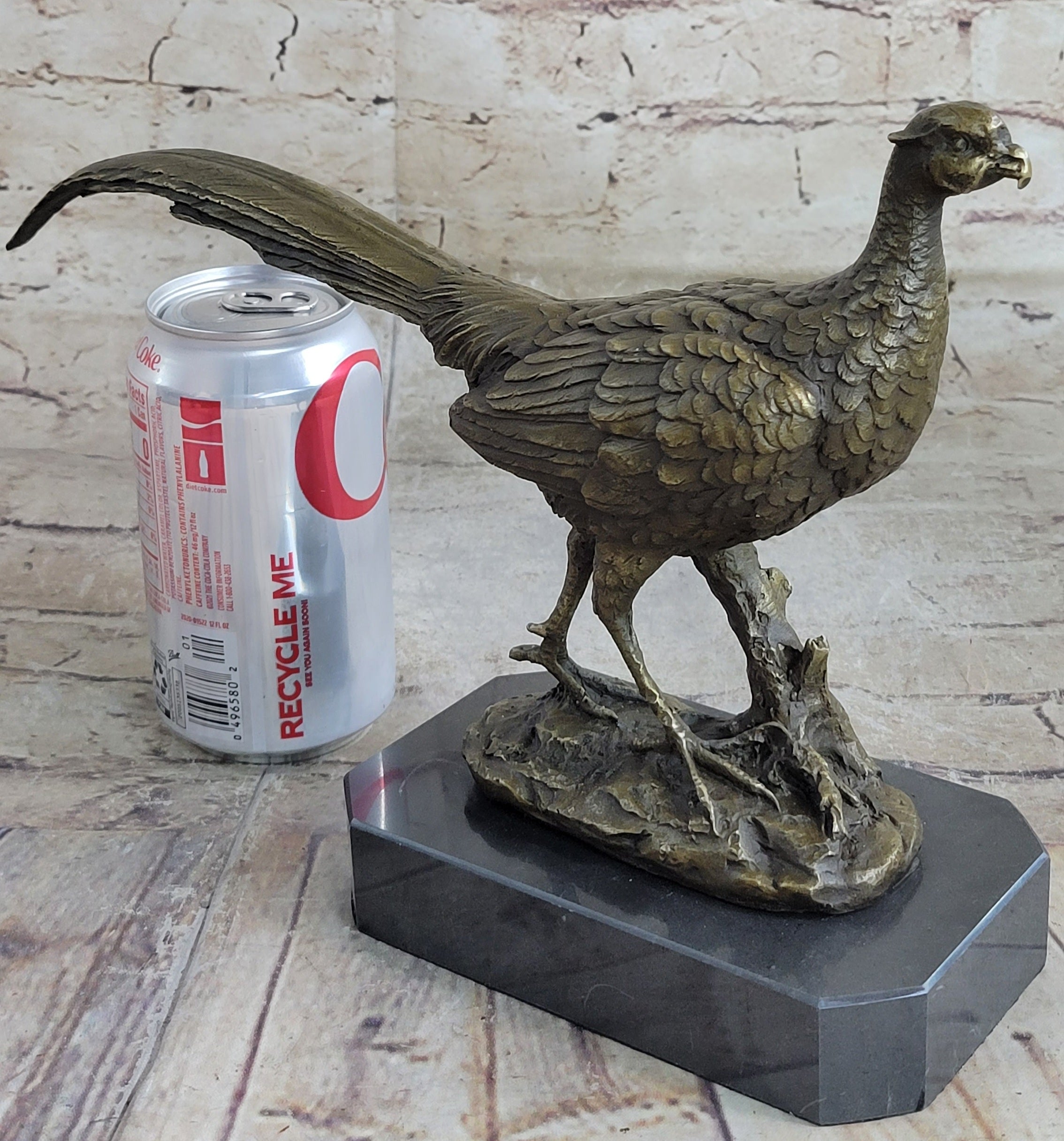 Pheasant Grouse Game Bird Hunter Bronze Marble Trophy