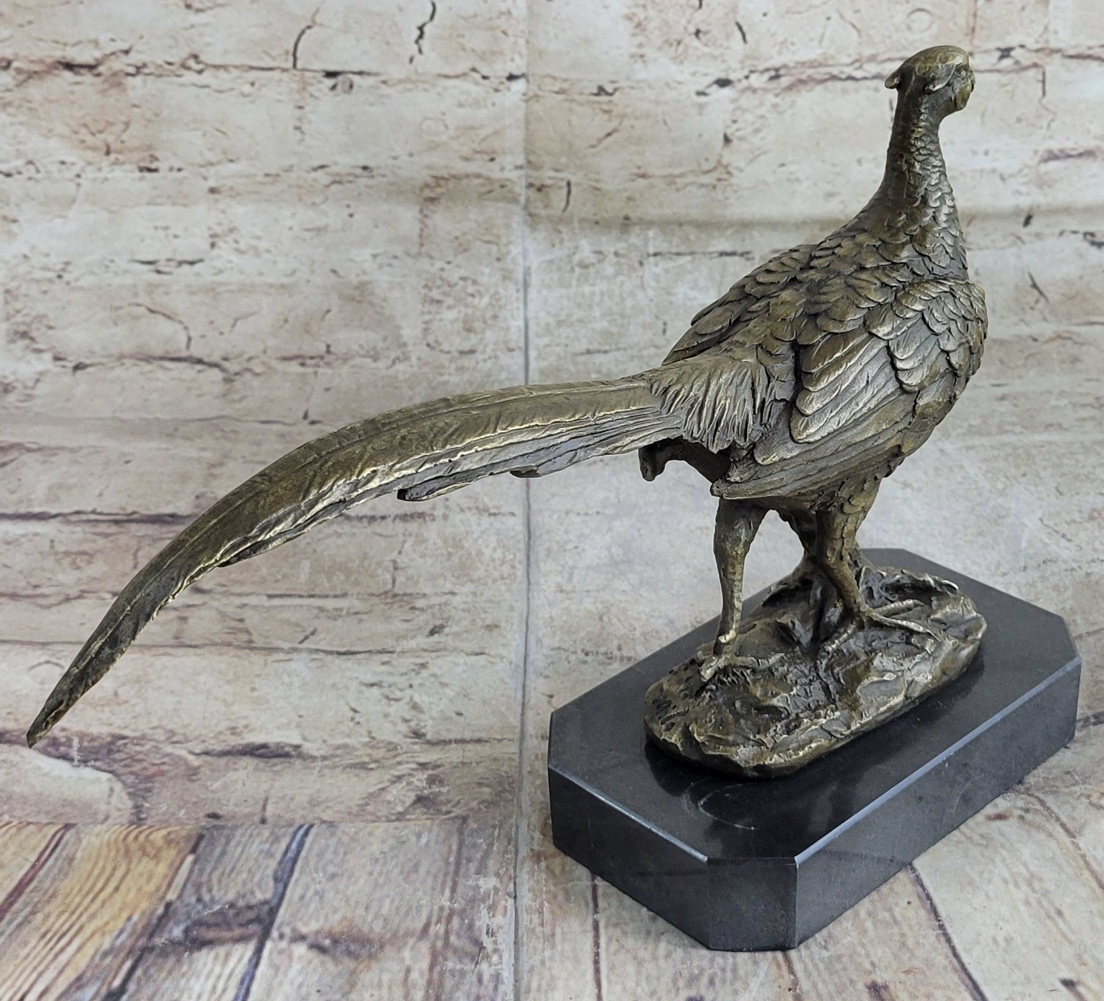 Pheasant Grouse Game Bird Hunter Bronze Marble Trophy