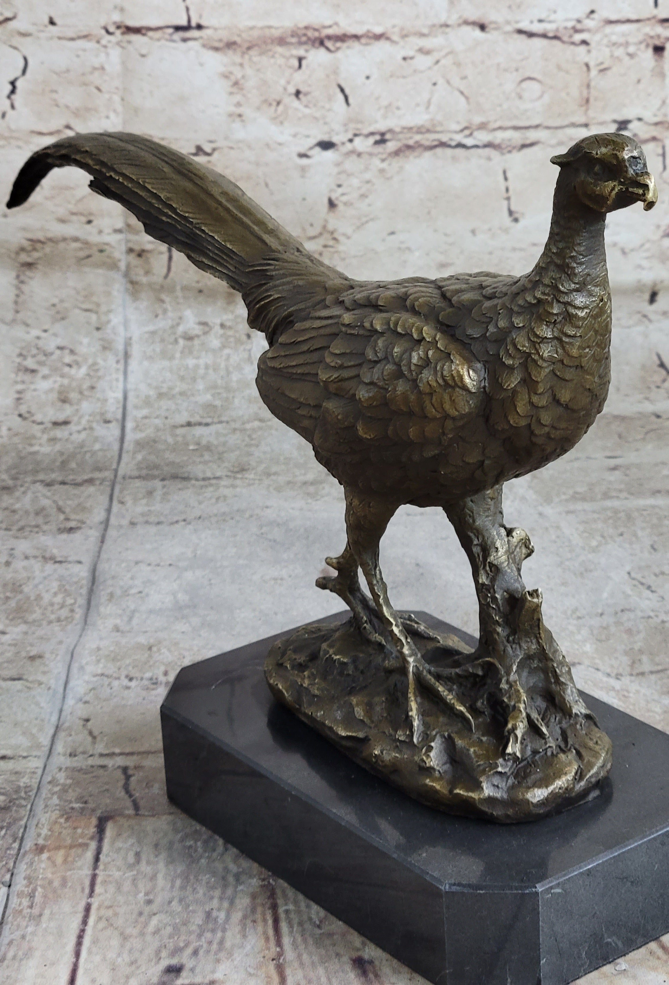 Pheasant Grouse Game Bird Hunter Bronze Marble Trophy