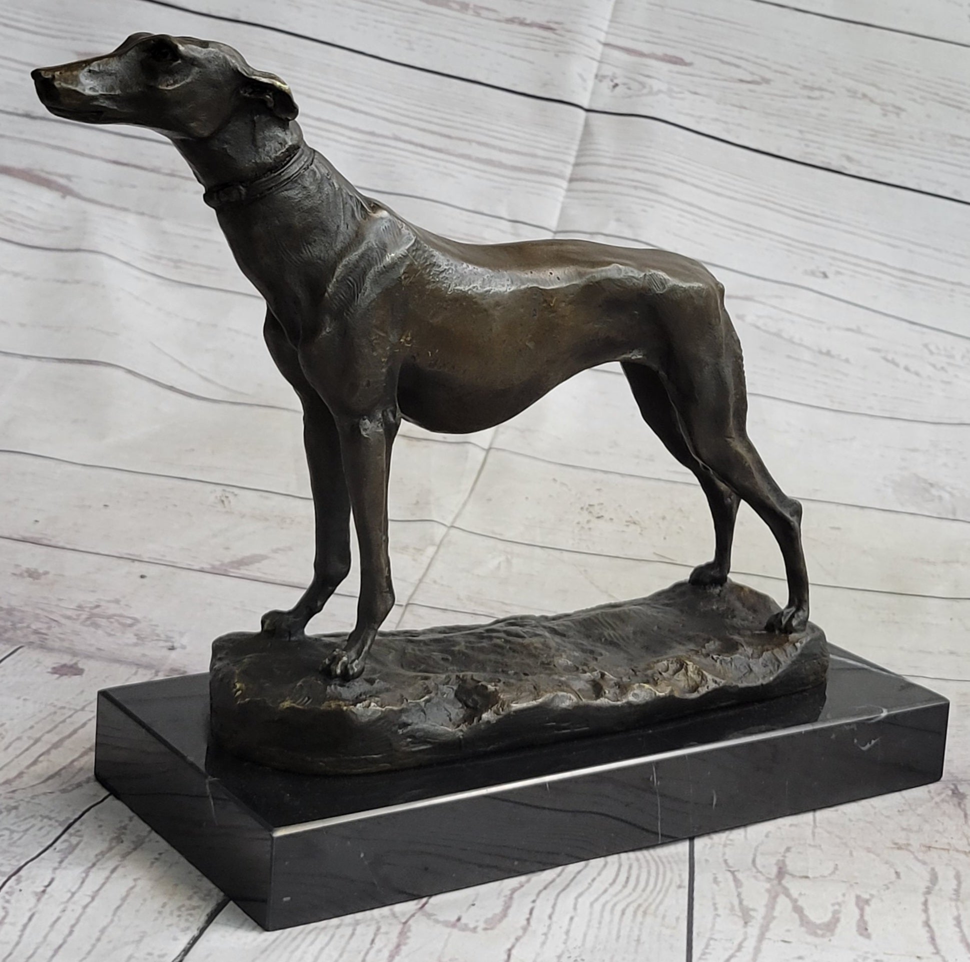 Greyhound Whippet Bronze Sculpture by Fremiet 13" x 10"