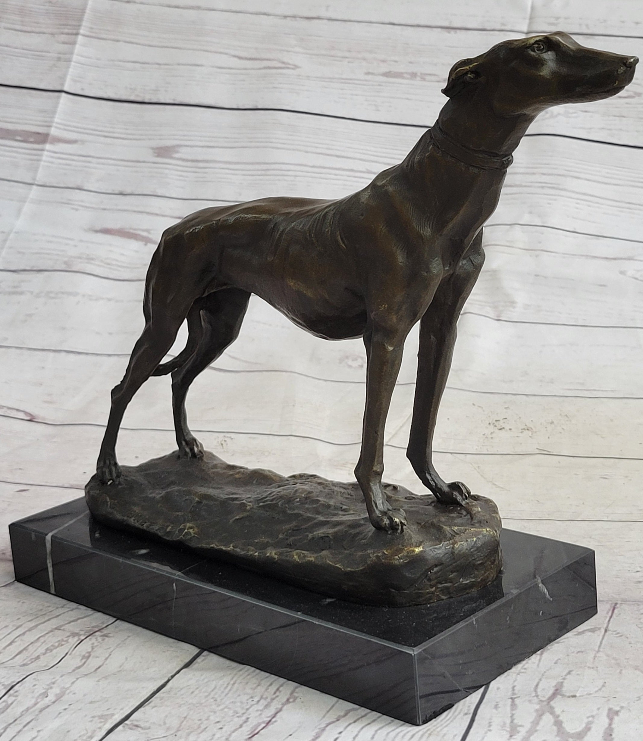 Greyhound Whippet Bronze Sculpture by Fremiet 13" x 10"