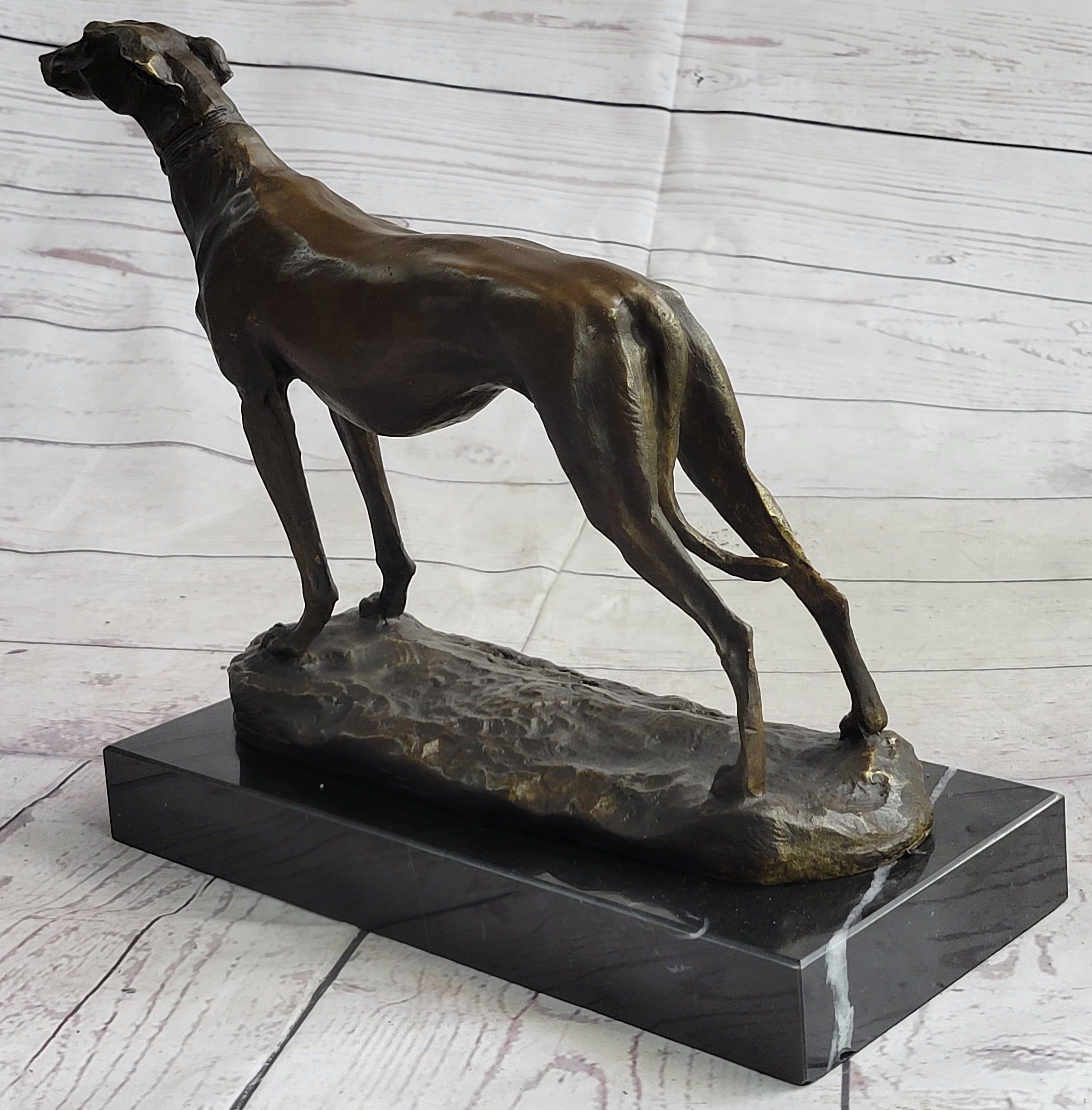 Greyhound Whippet Bronze Sculpture by Fremiet 13" x 10"