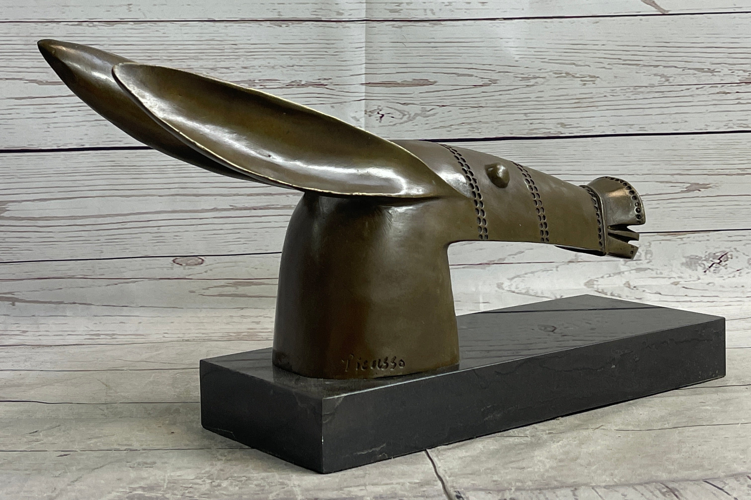 Donkey Head Bronze Bust on Marble Base by Pablo Picasso
