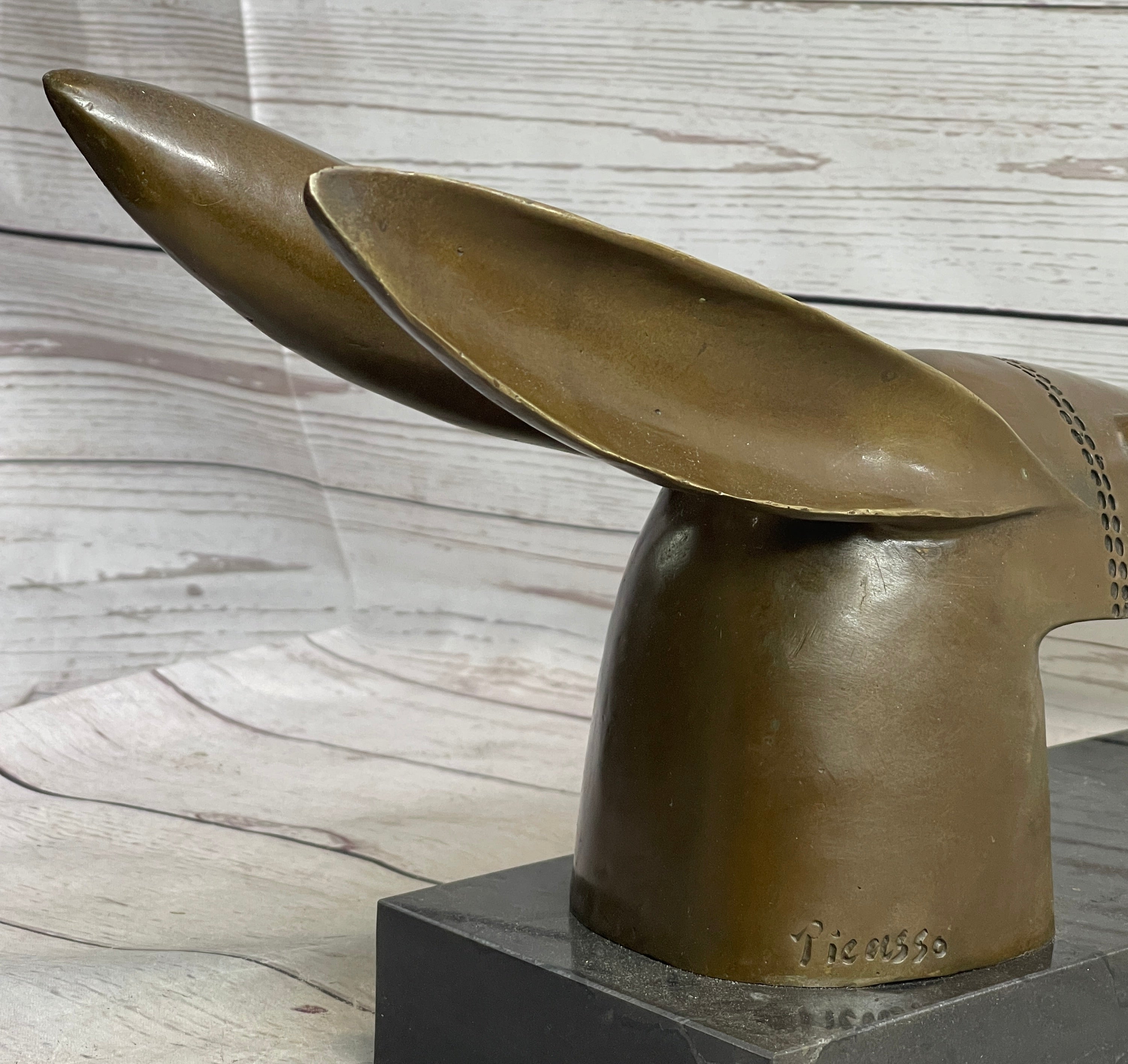 Donkey Head Bronze Bust on Marble Base by Pablo Picasso