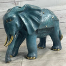 Extra Large Wildlife Elephant by Barye Green Patina Bronze