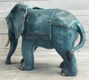 Extra Large Wildlife Elephant by Barye Green Patina Bronze