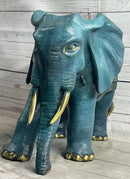 Extra Large Wildlife Elephant by Barye Green Patina Bronze
