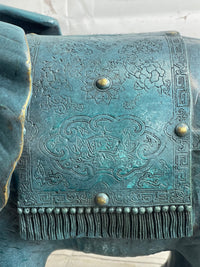 Extra Large Wildlife Elephant by Barye Green Patina Bronze