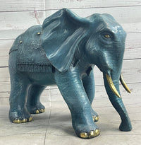 Extra Large Wildlife Elephant by Barye Green Patina Bronze