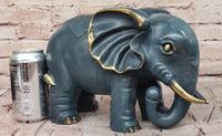 Bronze Elephant with Gold Tusks and Accents Feng Shui