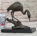 Egret Crane Great Blue Heron Wetland Coastal Bird Art Bronze Marble