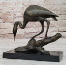 Egret Crane Great Blue Heron Wetland Coastal Bird Art Bronze Marble