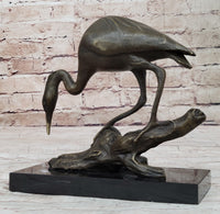 Egret Crane Great Blue Heron Wetland Coastal Bird Art Bronze Marble