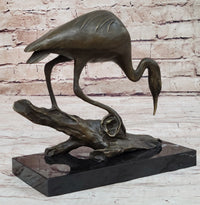 Egret Crane Great Blue Heron Wetland Coastal Bird Art Bronze Marble