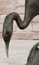 Egret Crane Great Blue Heron Wetland Coastal Bird Art Bronze Marble