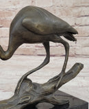 Egret Crane Great Blue Heron Wetland Coastal Bird Art Bronze Marble
