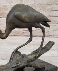 Egret Crane Great Blue Heron Wetland Coastal Bird Art Bronze Marble