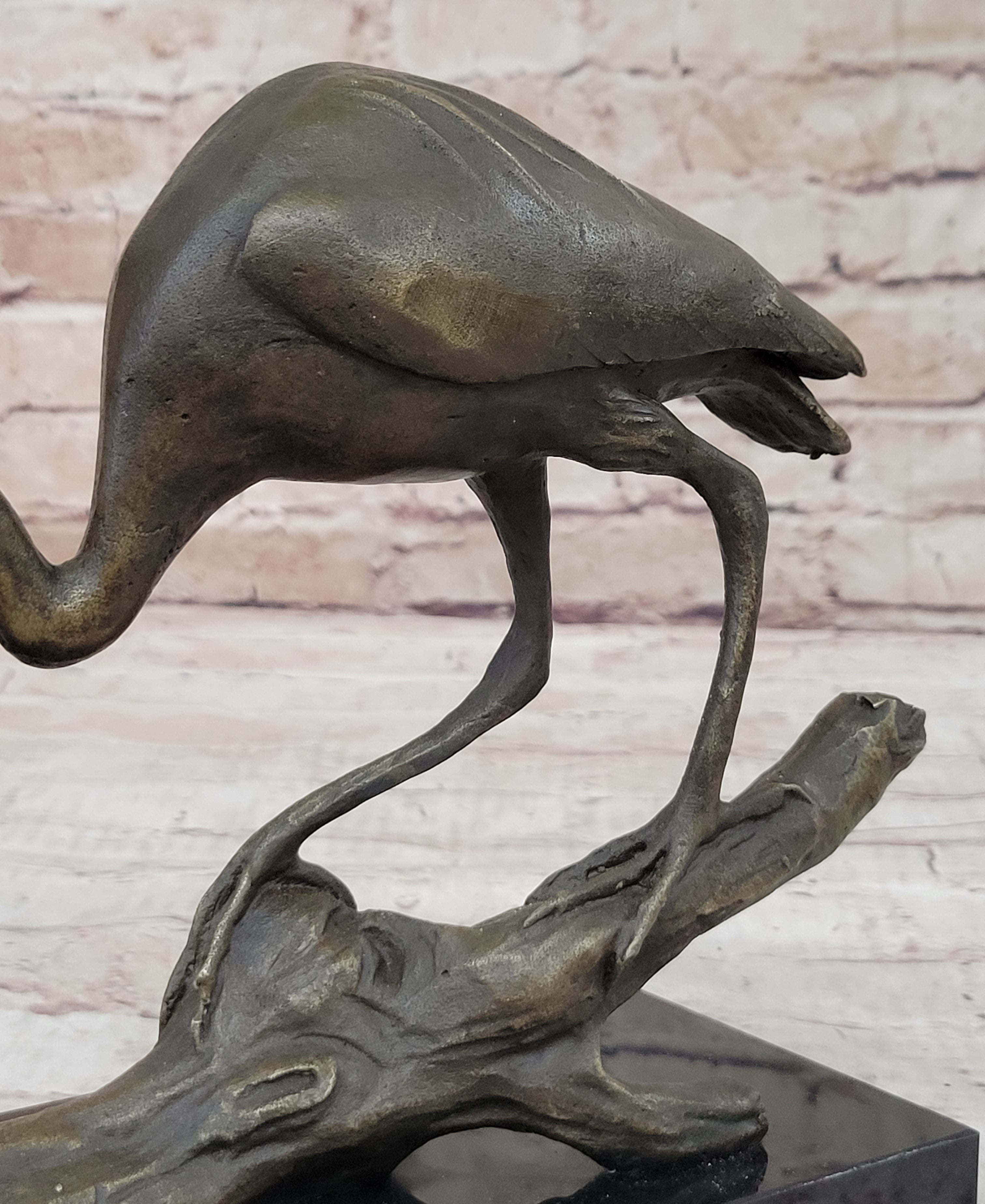 Egret Crane Great Blue Heron Wetland Coastal Bird Art Bronze Marble