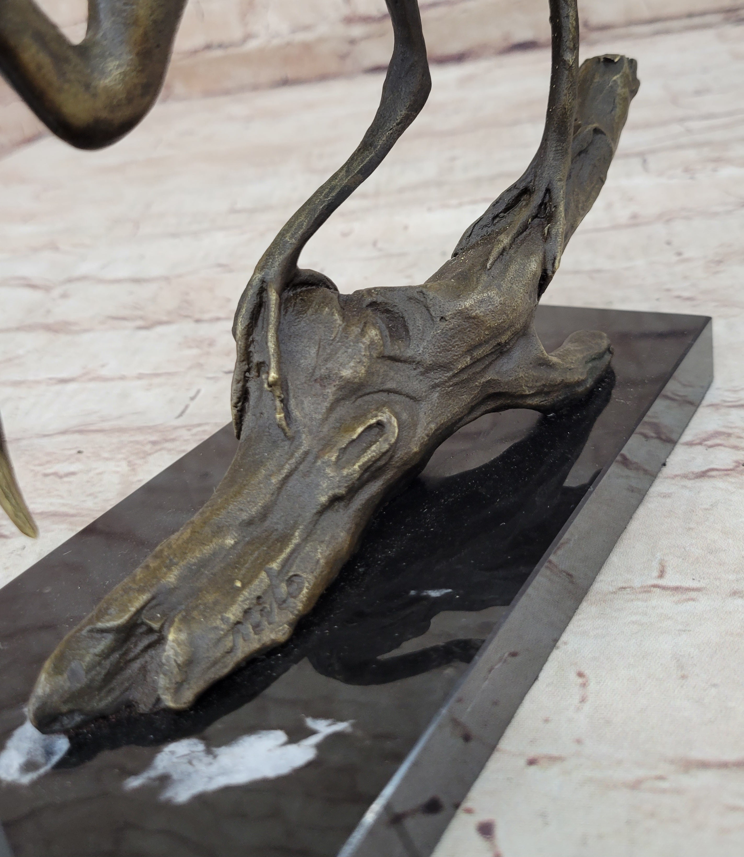 Egret Crane Great Blue Heron Wetland Coastal Bird Art Bronze Marble
