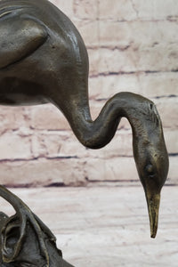Egret Crane Great Blue Heron Wetland Coastal Bird Art Bronze Marble