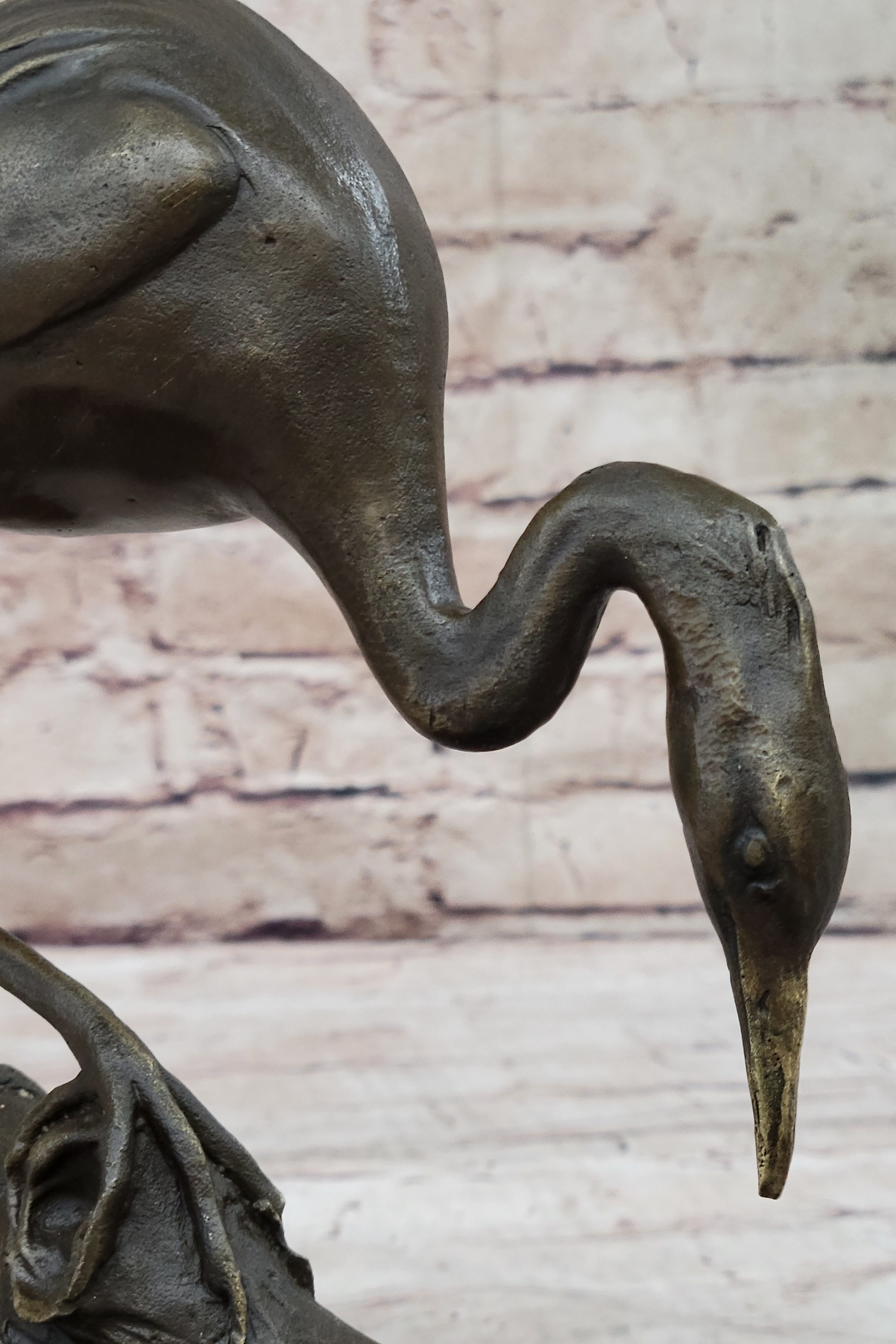 Egret Crane Great Blue Heron Wetland Coastal Bird Art Bronze Marble