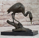 Egret Crane Great Blue Heron Wetland Coastal Bird Art Bronze Marble