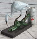 Real Bronze Stork Egret Crane Heron Sculpture Milo