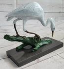 Real Bronze Stork Egret Crane Heron Sculpture Milo