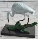 Real Bronze Stork Egret Crane Heron Sculpture Milo