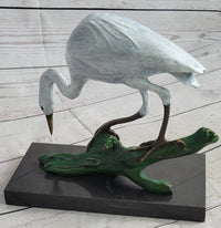 Real Bronze Stork Egret Crane Heron Sculpture Milo