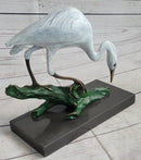Real Bronze Stork Egret Crane Heron Sculpture Milo