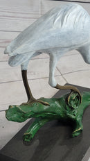 Real Bronze Stork Egret Crane Heron Sculpture Milo