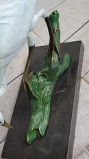 Real Bronze Stork Egret Crane Heron Sculpture Milo