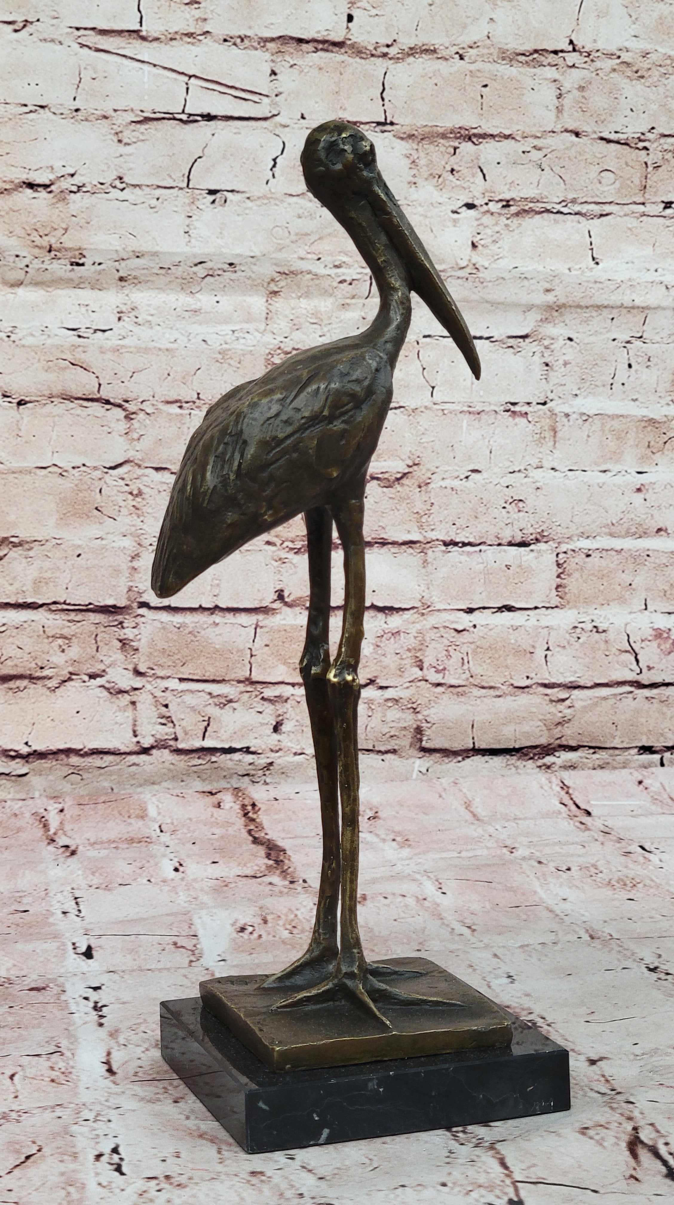 Bronze Stork Sculpture – Elegant Bird for Indoor or Outdoor