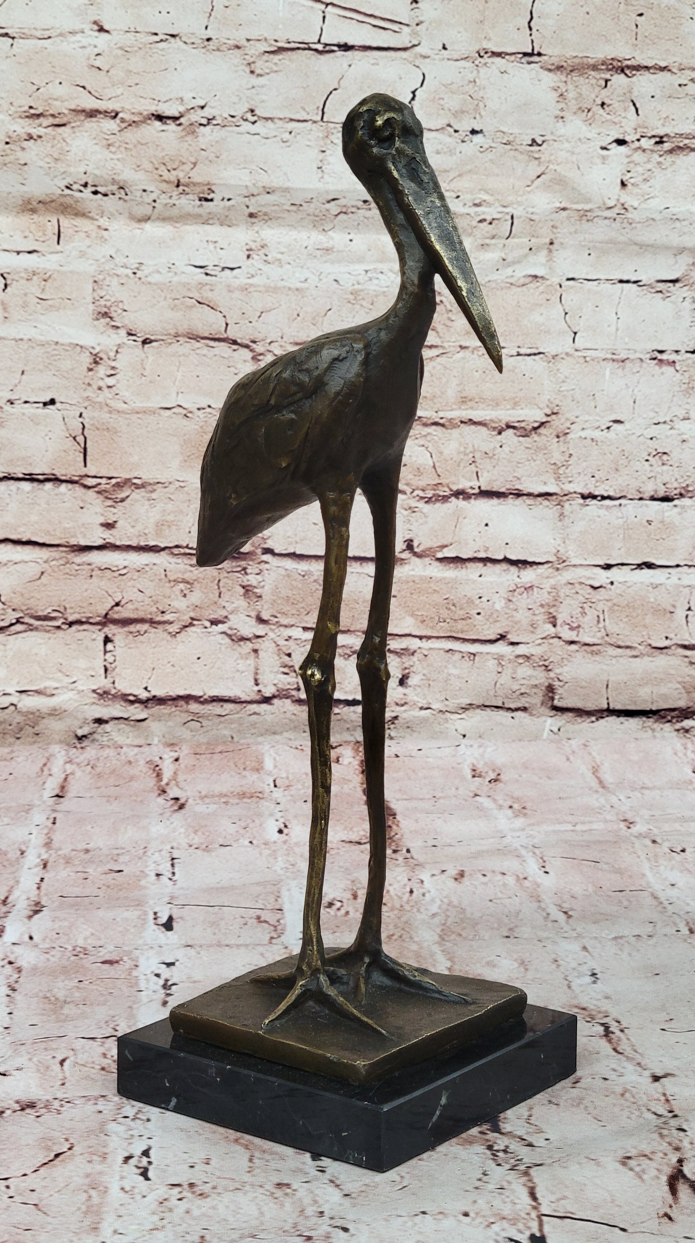 Bronze Stork Sculpture – Elegant Bird for Indoor or Outdoor