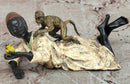 Vienna Bronze Sculpture by Bergman: Arab Man with Monkey