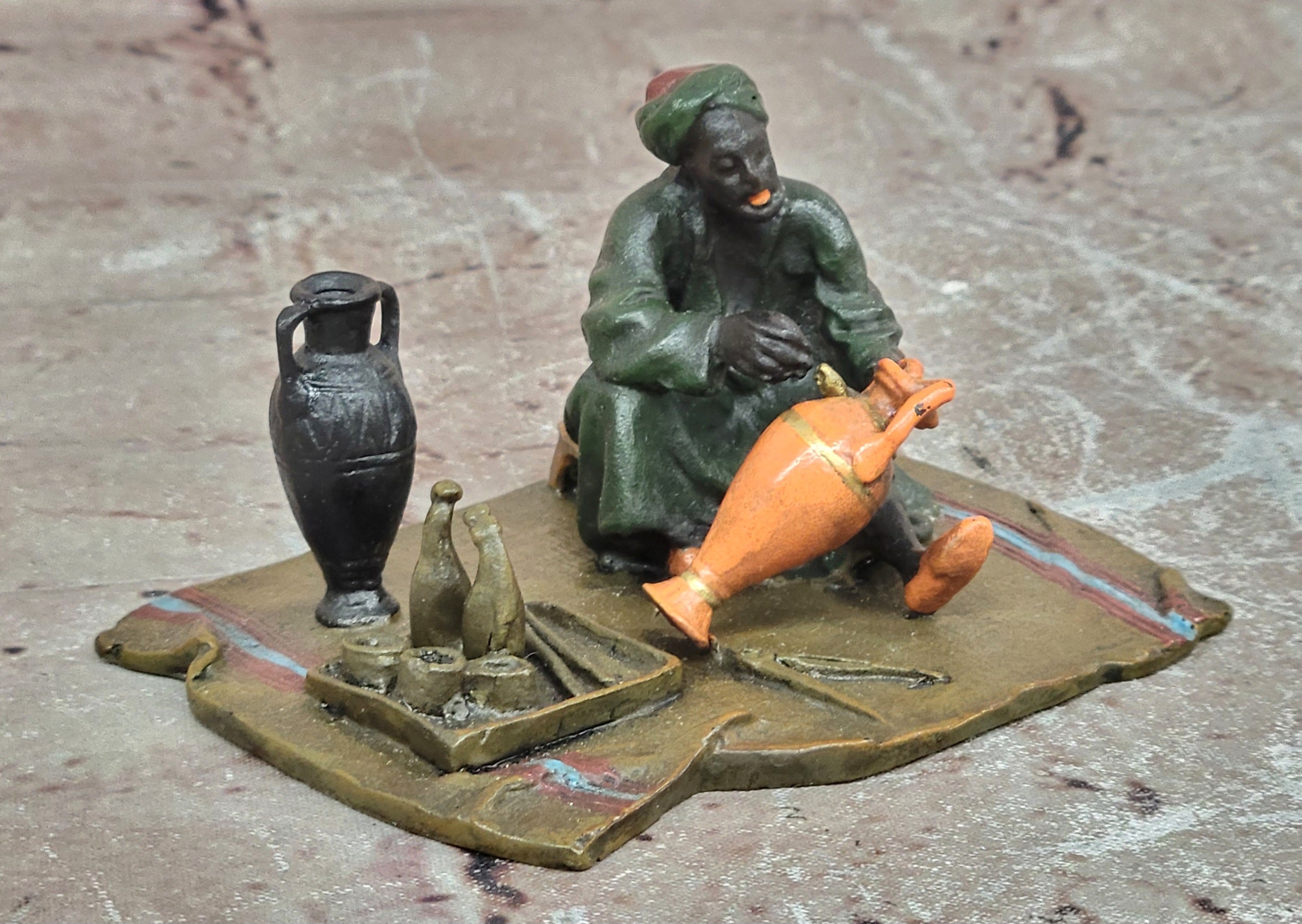 Franz Bergman ''Arabian Potter'' Cold-Painted Vienna Bronze Figure Sculpture