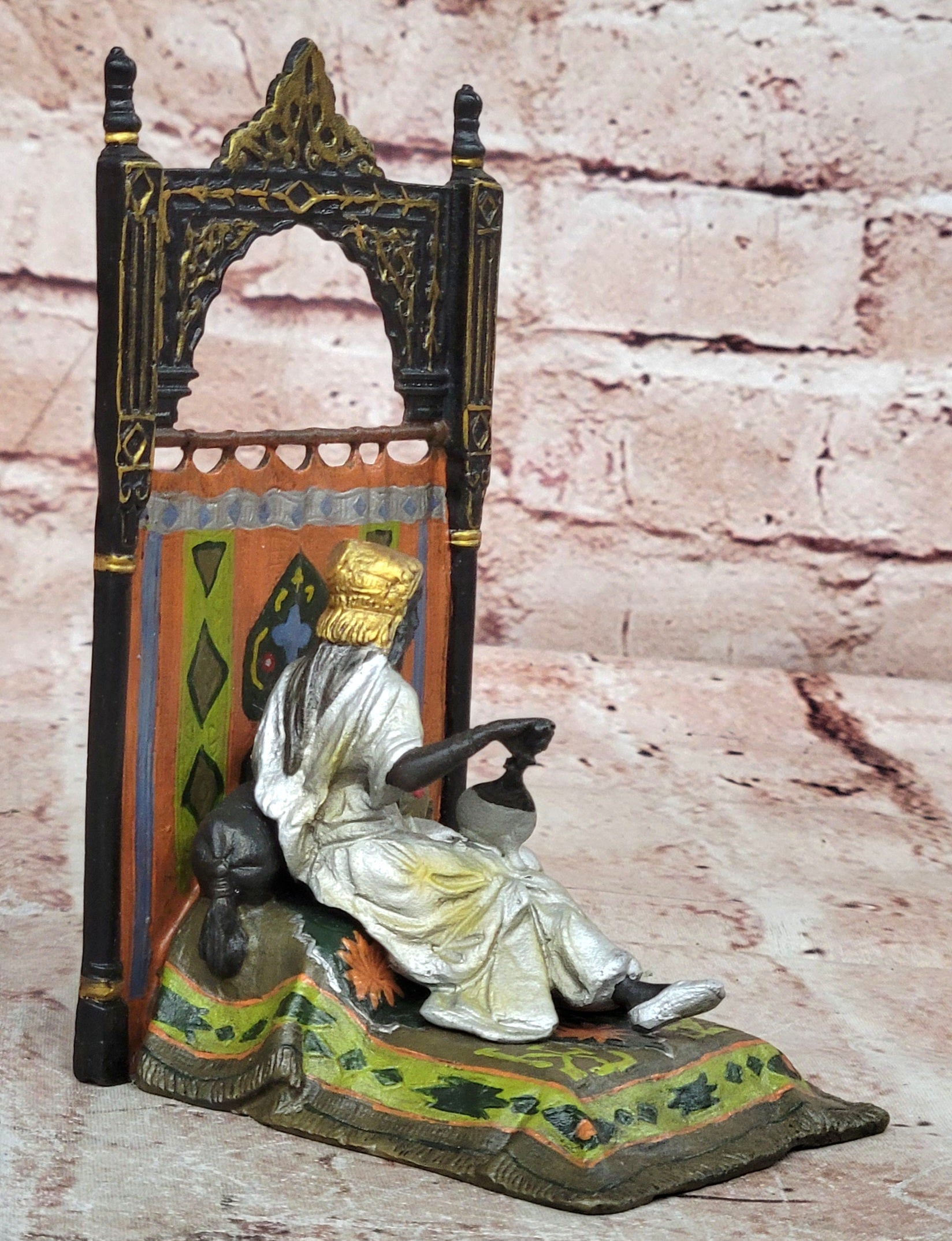 Franz Bergman Austrian Orientalist Cold-Painted Bronze Sculpture Statue