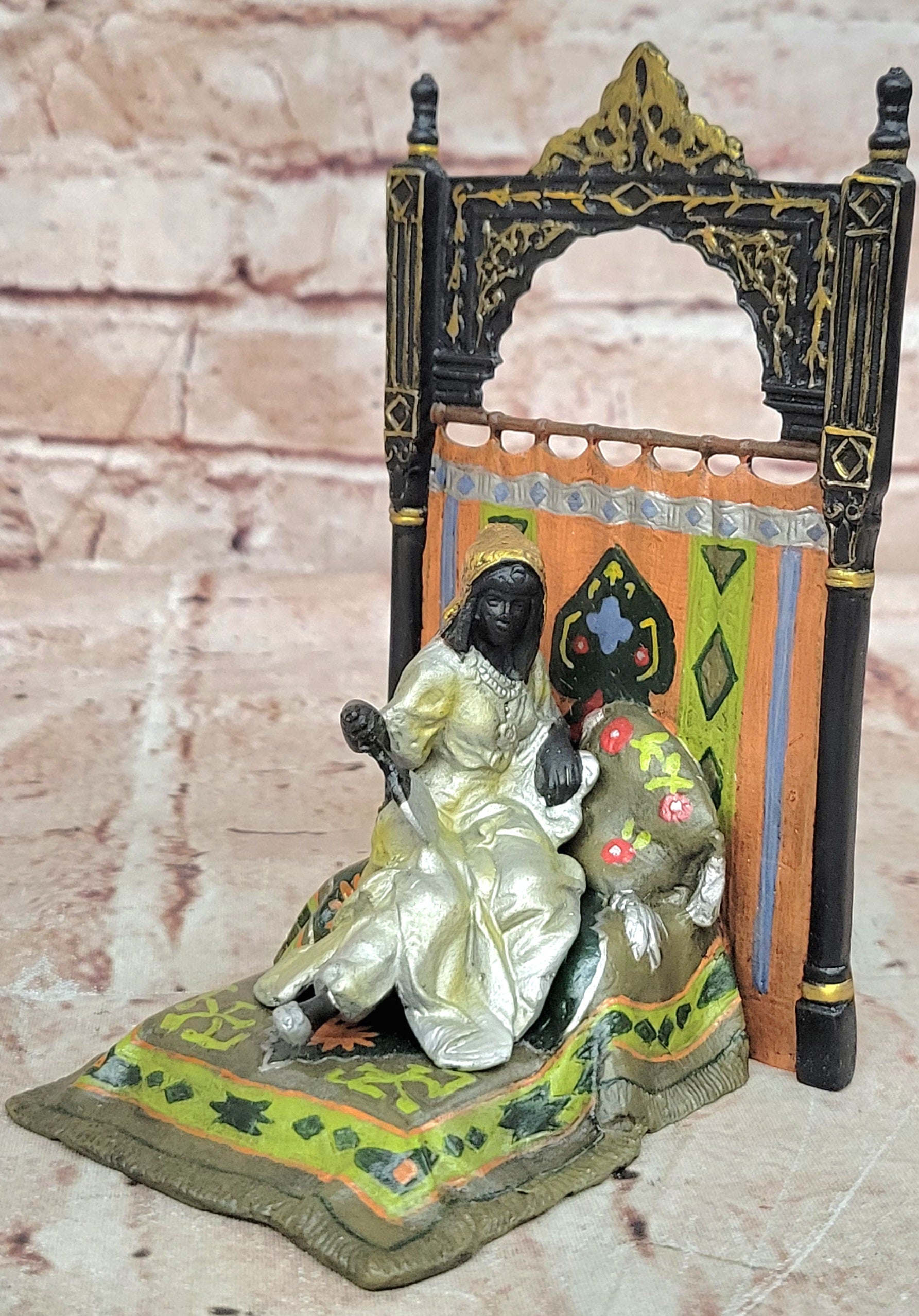 Franz Bergman Austrian Orientalist Cold-Painted Bronze Sculpture Statue
