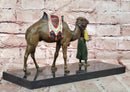 Hand Mand Franz Bergman Cold Paint Vienna Bronze Sculpture Arav Man W/ Camel
