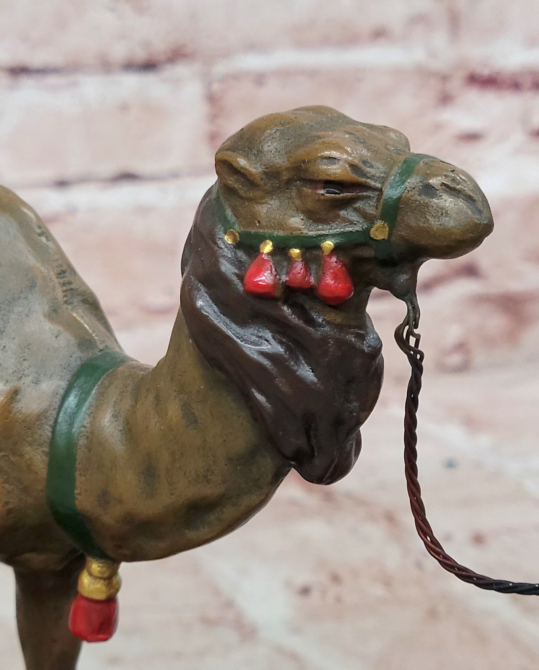 Hand Mand Franz Bergman Cold Paint Vienna Bronze Sculpture Arav Man W/ Camel
