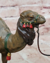 Hand Mand Franz Bergman Cold Paint Vienna Bronze Sculpture Arav Man W/ Camel