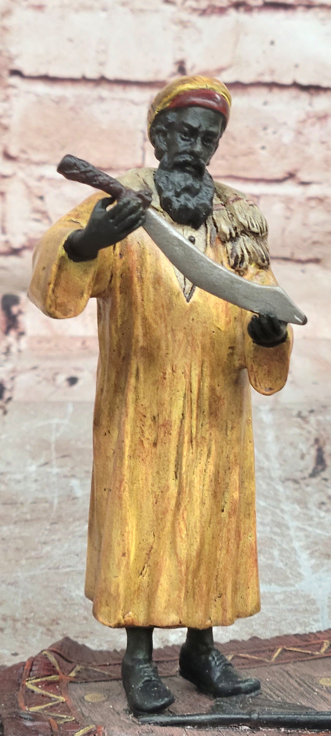 Signed Bergman Orientalist Sculpture of Rug Merchants Bronze Sculpture Statue