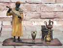 Signed Bergman Orientalist Sculpture of Rug Merchants Bronze Sculpture Statue
