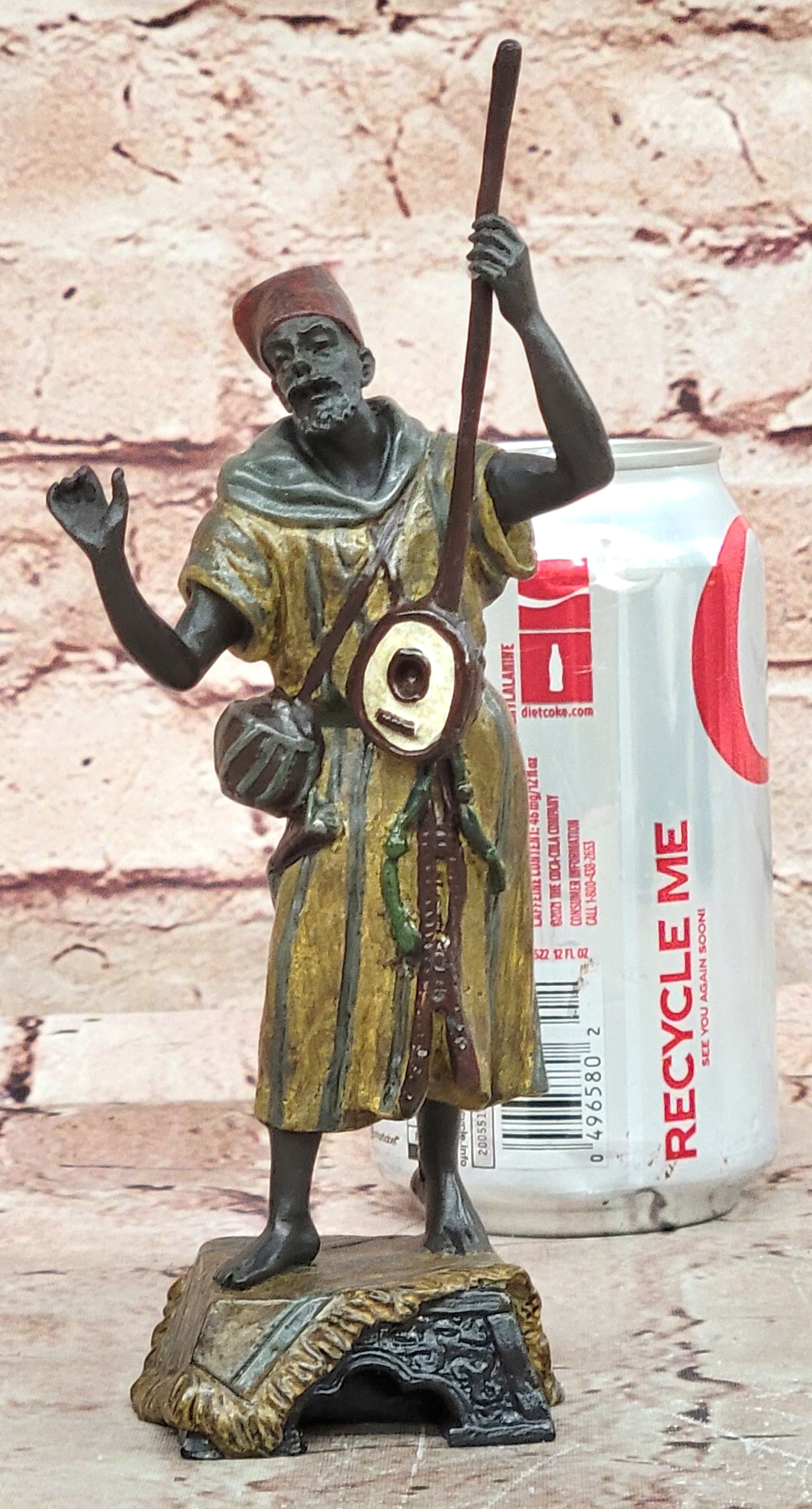 Austrian Cold Painted Figure of a Musician, after Franz Bergmann Hand Made