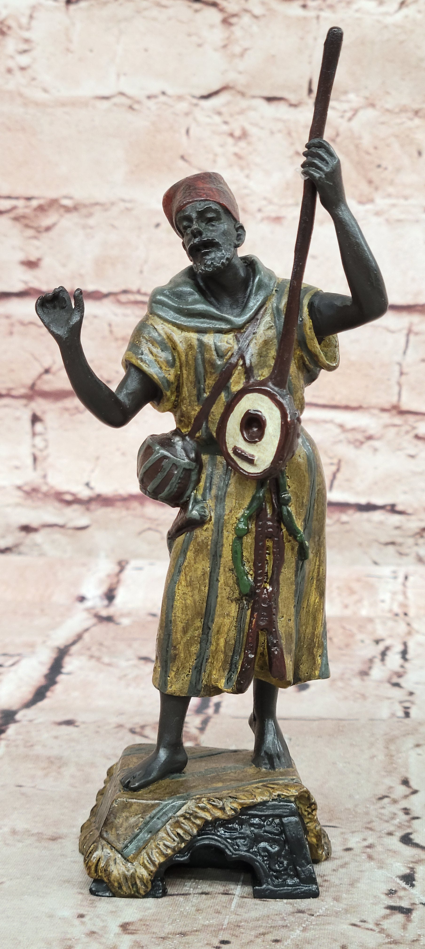 Austrian Cold Painted Figure of a Musician, after Franz Bergmann Hand Made